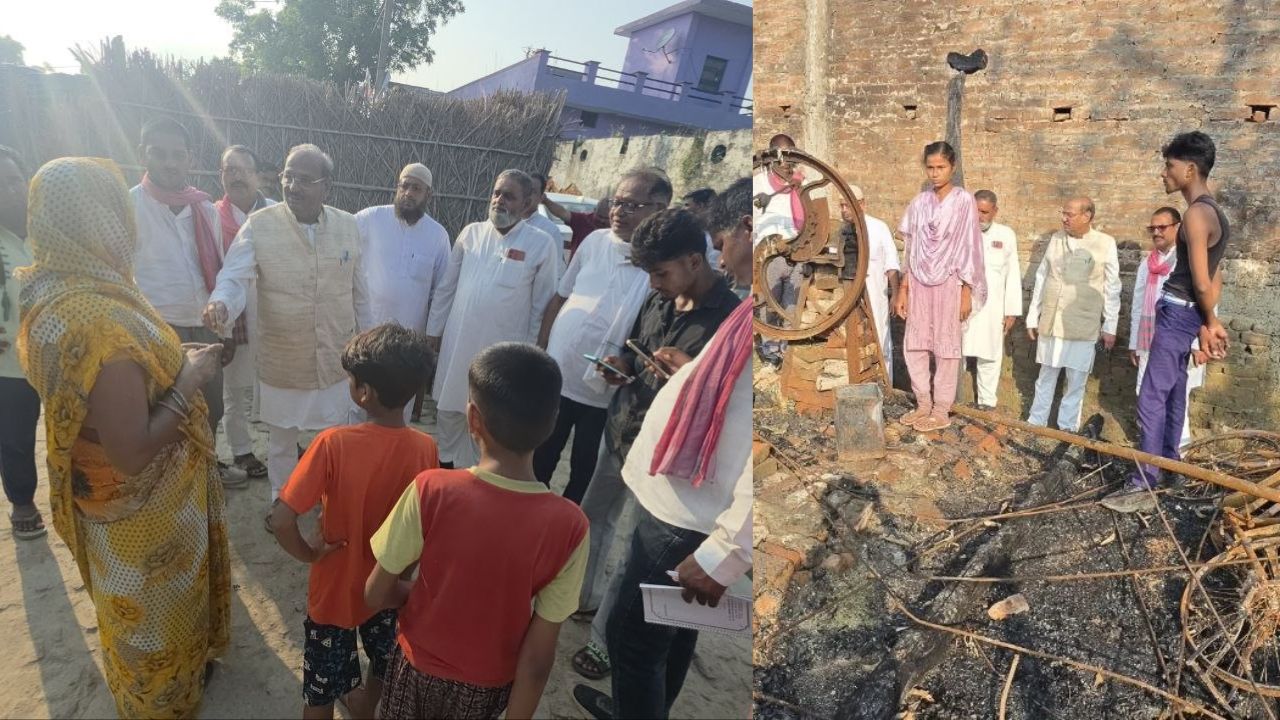 शादी की खुशियों पर टूटा आग का कहर, तो शीतलापुर पहुंचे पूर्व मंत्री सुशील टिबड़ेवाल; पीड़ित परिवार को दी आर्थिक मदद