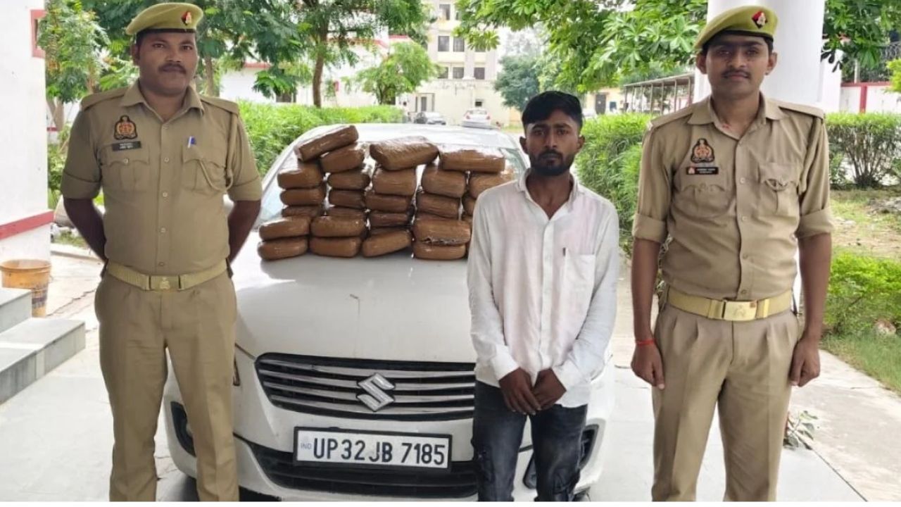 कार के अंदर छिपा रखी थी गांजे की भारी खेप, 32 किलो से ज्यादा गांजे के साथ वाराणसी का तस्कर गिरफ्तार