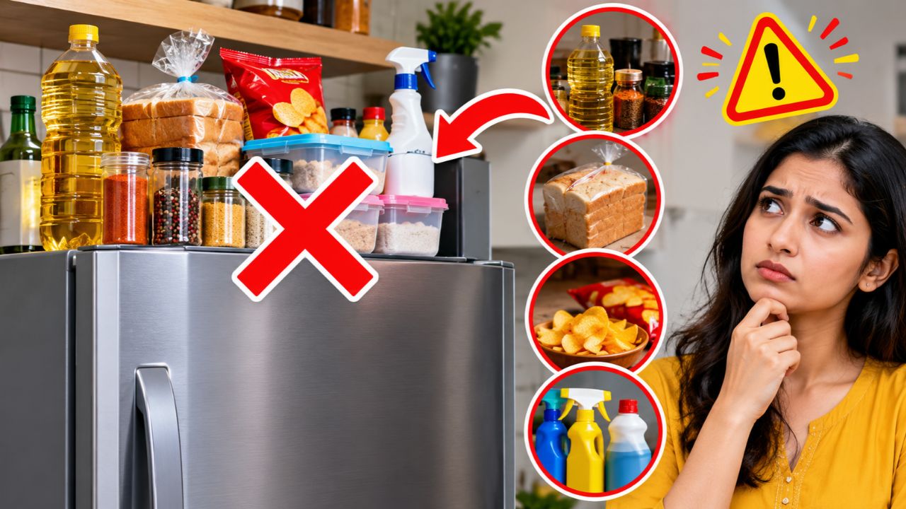 Refrigerator Top Storage: फ्रिज के ऊपर रख रहे हैं ये सामान? अनजाने में कर रहे हैं बड़ी गलती, आज ही हटा दें!
