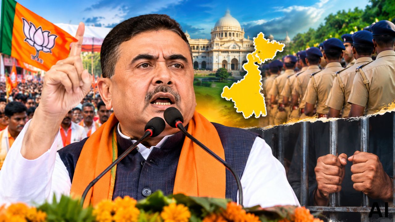 सुवेंदु अधिकारी की रायगंज रैली में बड़े ऐलान: ‘शिकायत दर्ज कराइए, दोषियों को जेल भेजेंगे’, 12 हजार पुलिस भर्ती तक का वादा