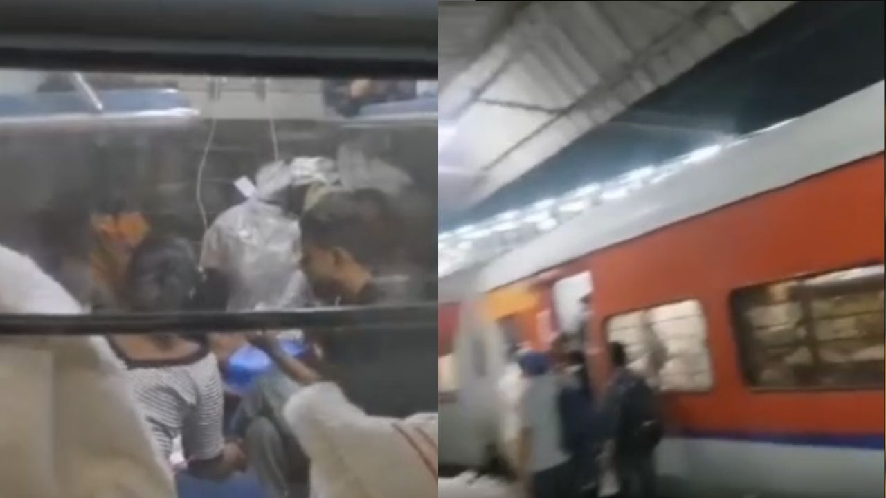 कालका मेल की RMS बोगी में पार्सल के साथ सफर करते दिखे यात्री, मिर्जापुर का वीडियो वायरल