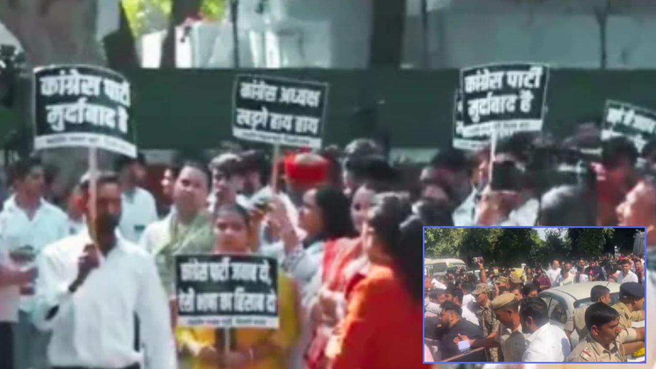 कांग्रेस अध्यक्ष मल्लिकार्जुन खरगे के बयान पर देश भर में सियासी घमासान, भाजपा का जोरदार विरोध प्रदर्शन