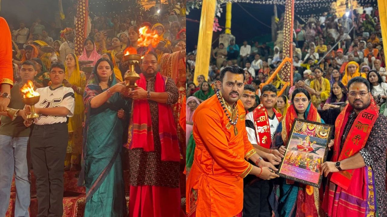 विंध्याचल में शारदीय नवरात्रि की धूम: पक्का घाट पर माँ गंगा की अलौकिक महाआरती में उमड़ी श्रद्धालुओं की भारी भीड़