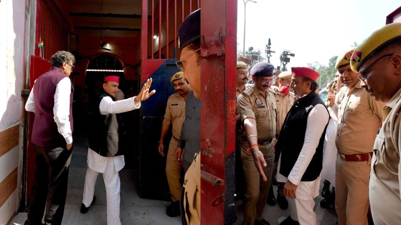 रामपुर पहुंचे अखिलेश यादव, आजम खान से की मुलाकात