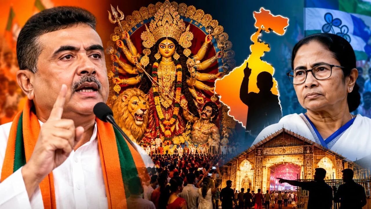 सुवेंदु अधिकारी के दौर में दुर्गा पूजा का बदला सियासी रंग? बंगाल में बदले नेता, अब परंपरा और पंडालों के नियंत्रण पर नई बहस