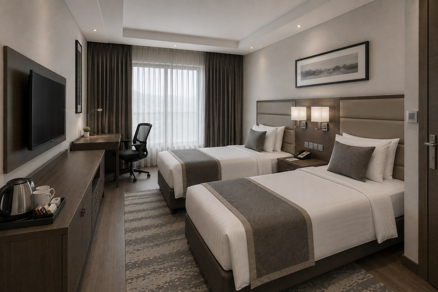 PREMIUM, TWIN BEDS, POOL VIEW