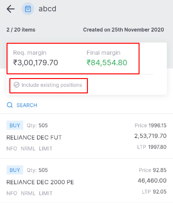 How can I use the basket order feature on Kite mobile?