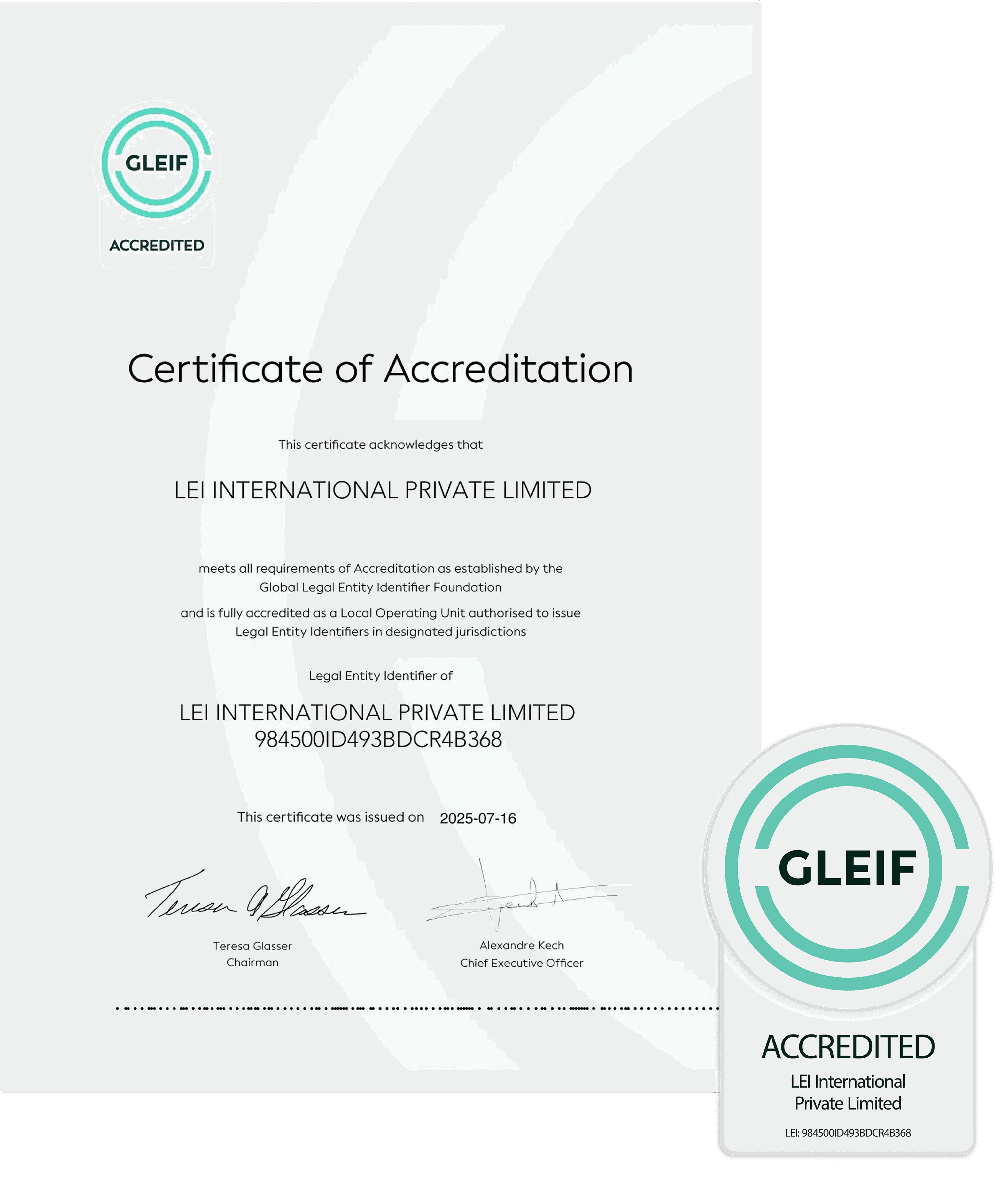 Certificate of Accreditation