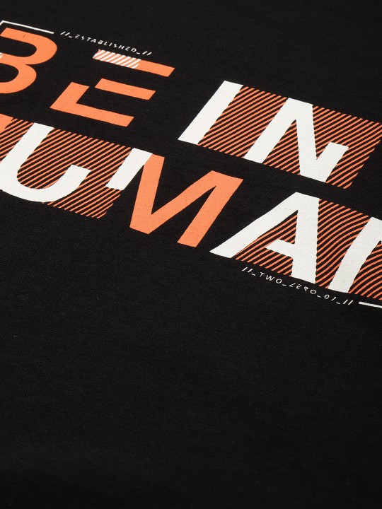 Brand Logo Printed Pure Cotton Slim Fit T-shirt
