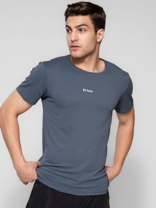 Men Anti Odour Solid Round Neck T-shirt