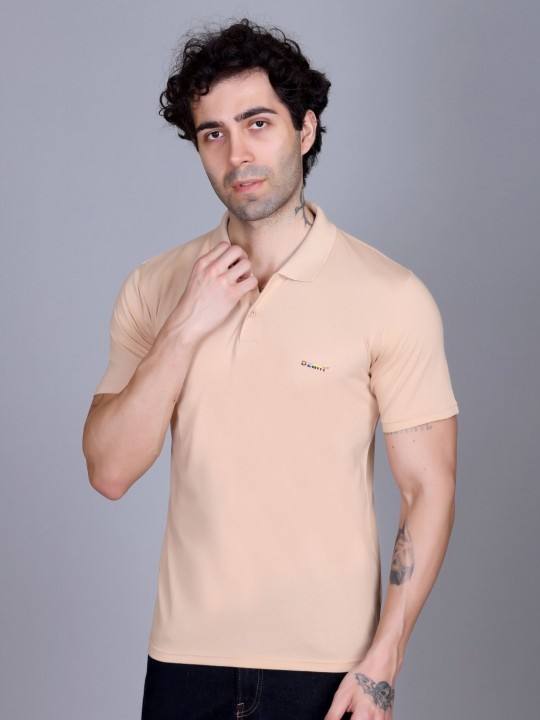 Men Air Max Solid Polo Collar Cotton T-shirt
