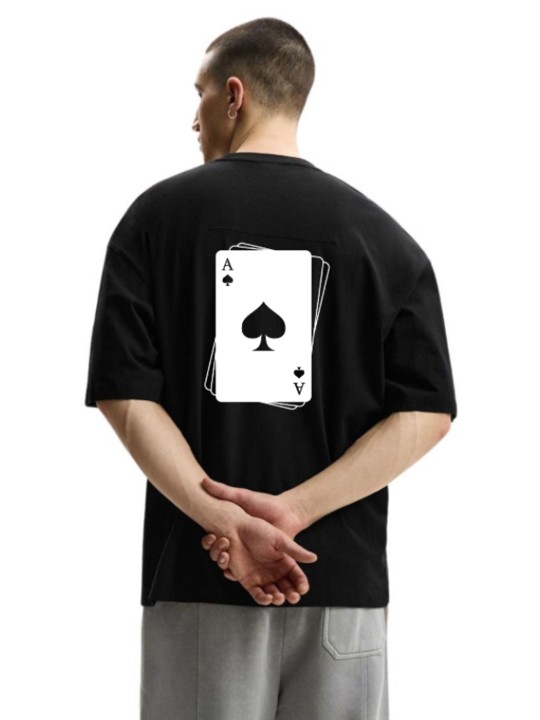 Men Graphic Printed Round Neck Cotton Oversized T-shirt