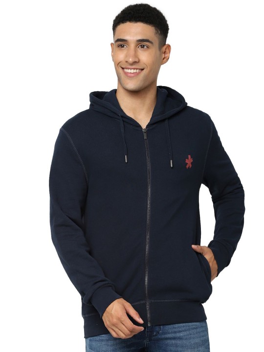 Men Solid Hooded Sweatshirt