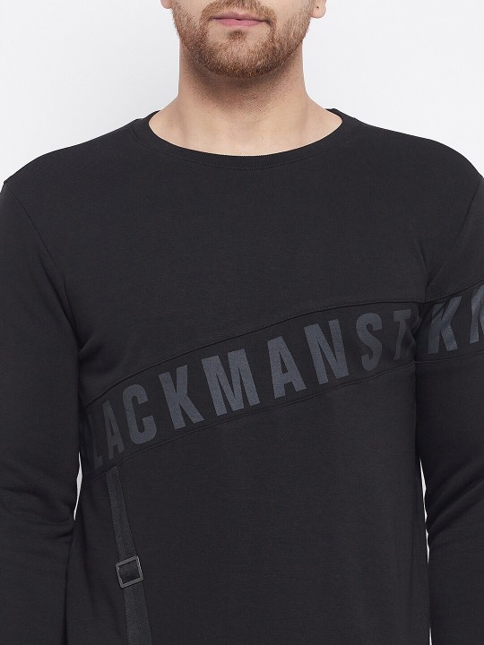 Men Black Printed Sweatshirt