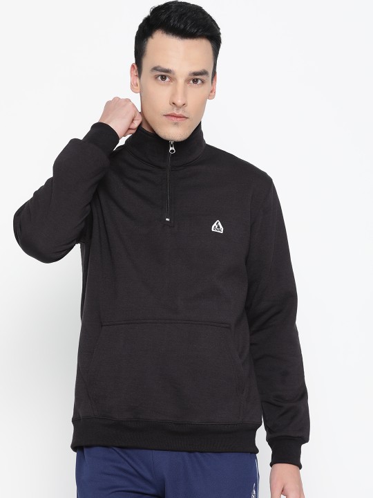 Men Black Solid Sweatshirt