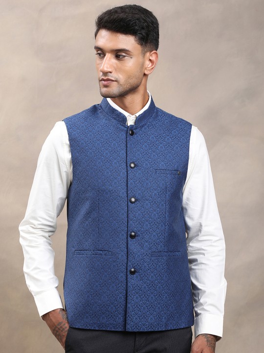 Jacquard Printed Nehru Jacket