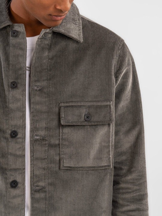 Men Solid Corduroy Tailored Jacket