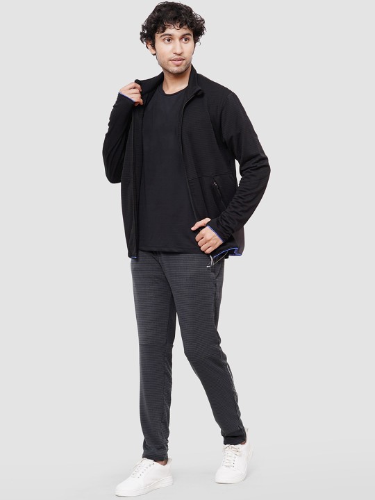 Mock Collar Long Sleeves Zip Detail Lightweight Dry Fit Fleece Sporty Jacket