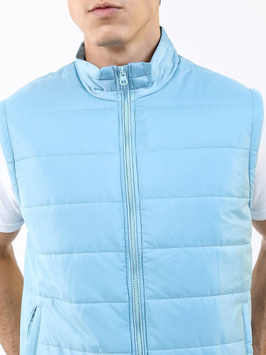 Mock Collar Sleeveless Padded Jacket
