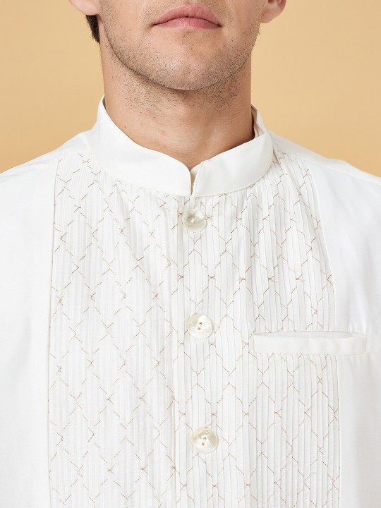 Printed Mandarin Collar Nehru Jacket