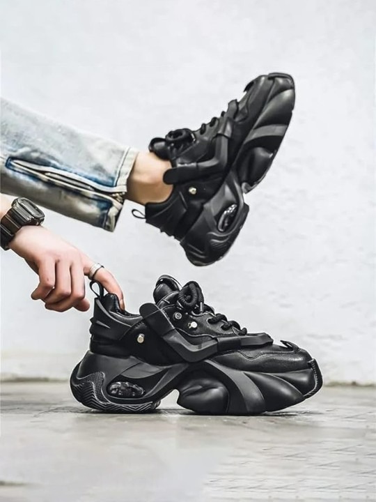 Men Round Toe Lace-Ups Sneakers
