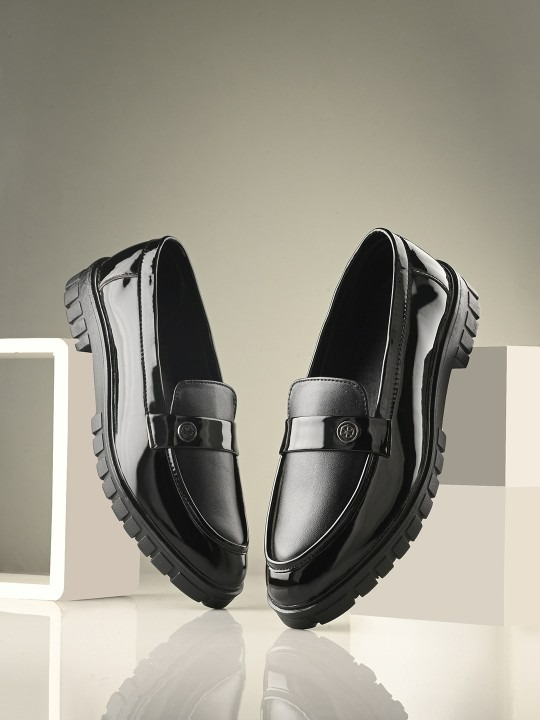 Men Black Formal Penny Loafers
