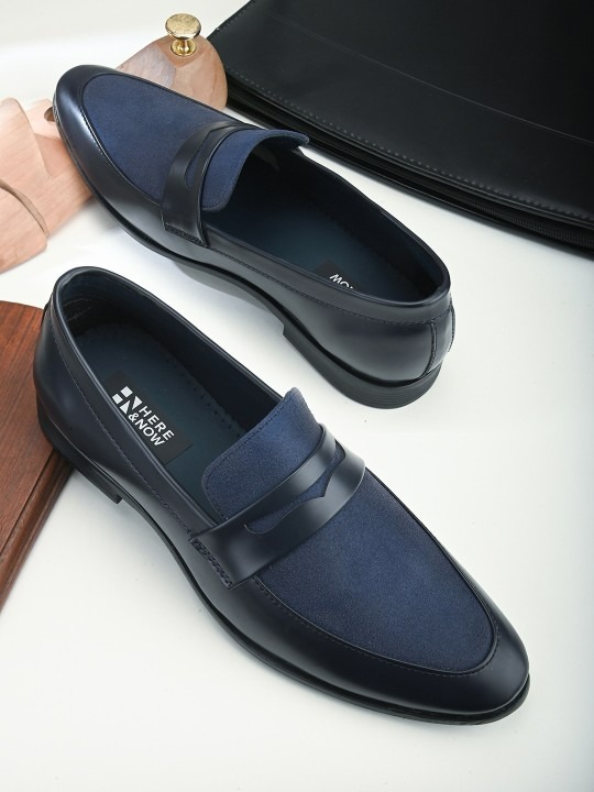 Men Round Toe Suede Formal Loafers