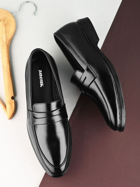Men Solid Slip-On Formal Loafers