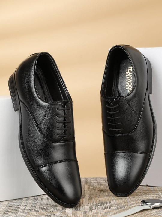 Teakwood Men Leather Formal Oxfords