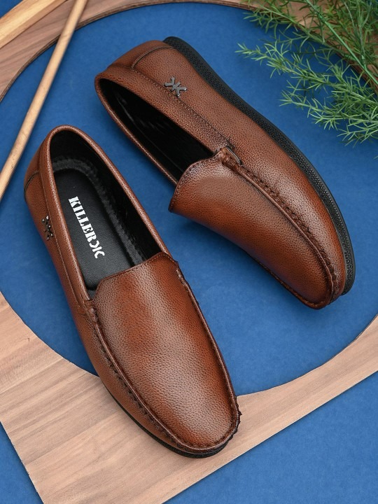 Faux Leather Formal Loafers