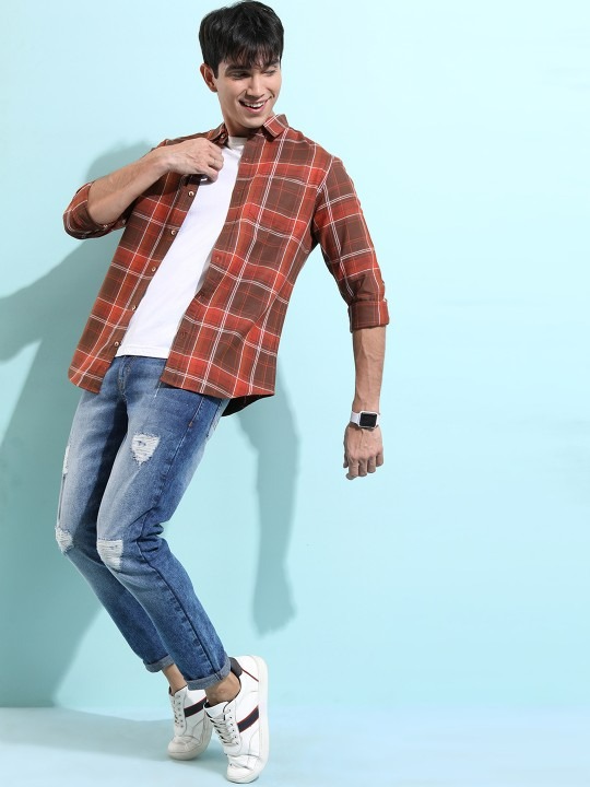 Highlander Ankle Length Highly Distressed Stretchable Denim Jeans