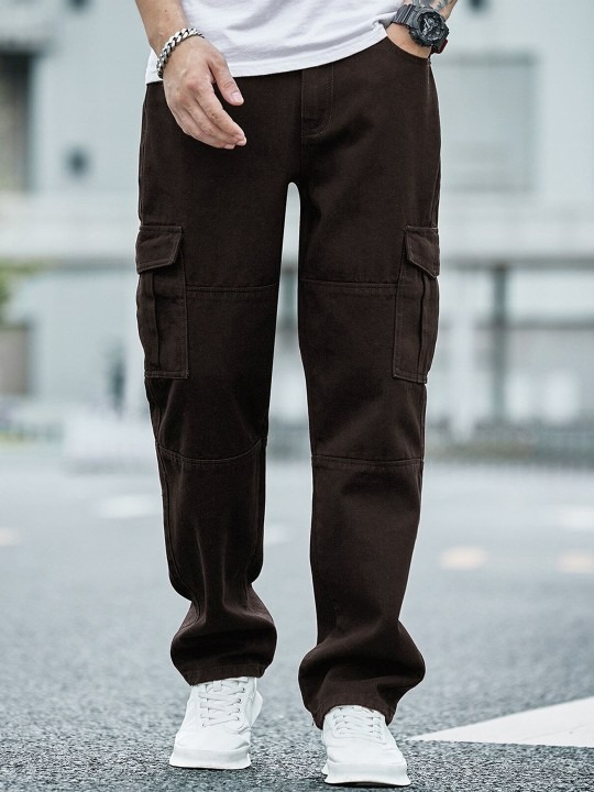 Men Regular Fit High-Rise Clean Look Cotton Jeans