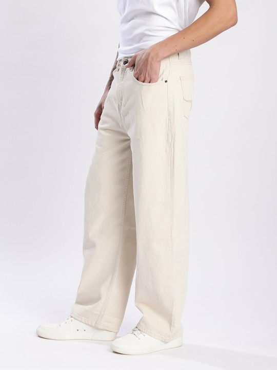 The Lifestyle Co. Men Pure Cotton Rigid Baggy Fit Denim Jeans