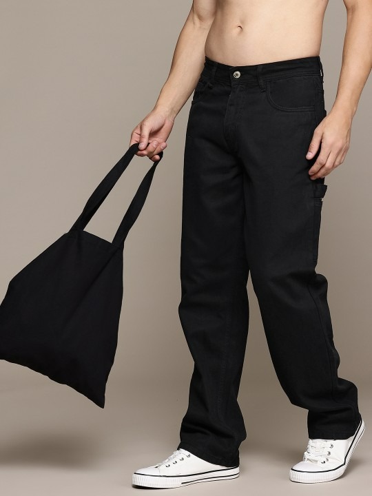 The Lifestyle Co. Men Straight Fit Pure Cotton Jeans