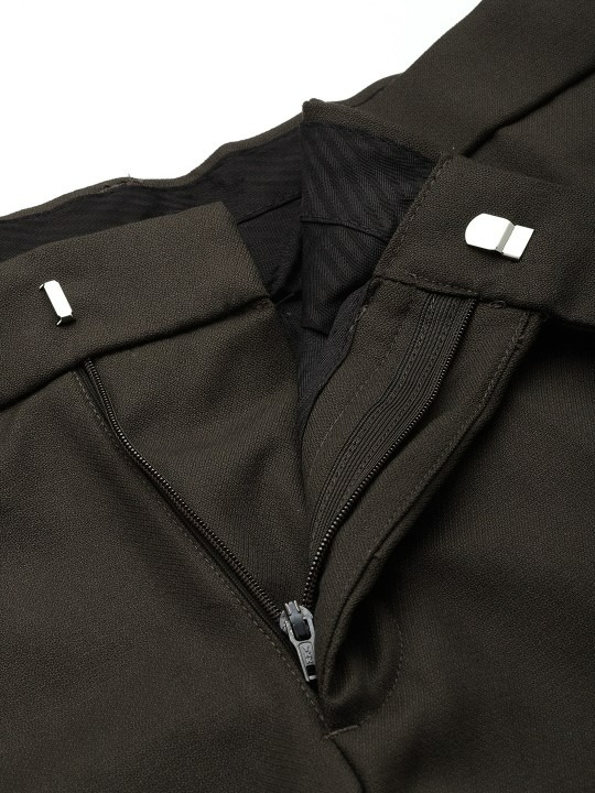 Men Textured Tailored Fit Formal Trousers