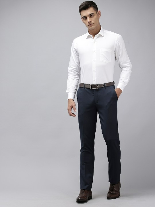 Men Textured Hudson Tapered Fit Formal Trousers