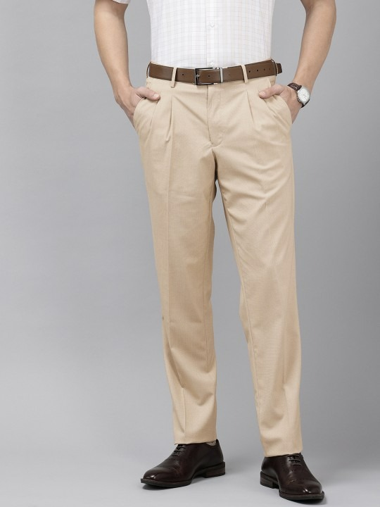 Men Custom Textured Pleated Formal Trousers