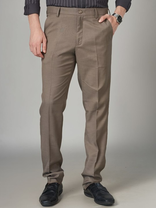 Men Smart Mid-Rise Slim Fit Trousers