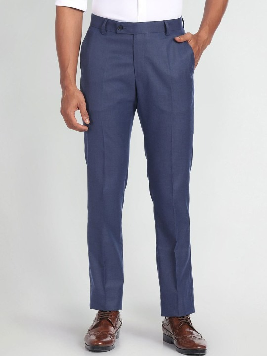 Men Mid-Rise Regular Fit Formal Trousers