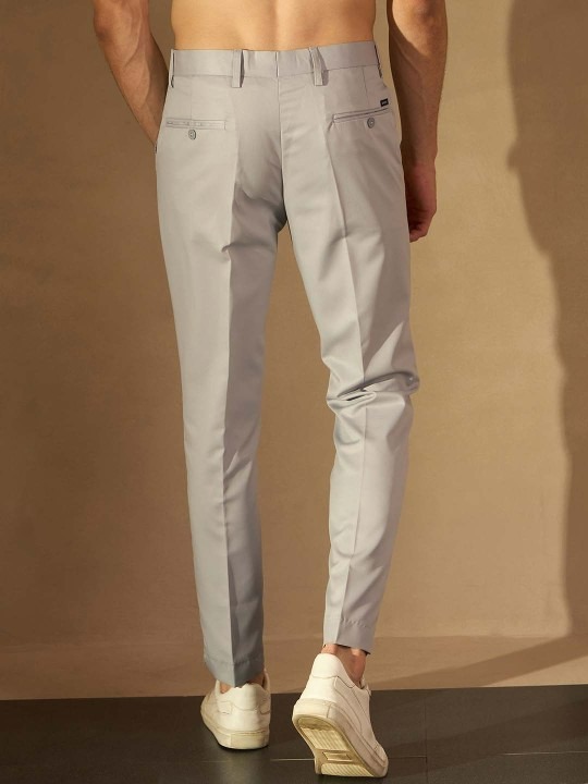 Men Smart Tapered Fit Casual Trousers