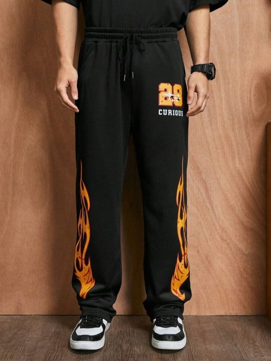 Men Printed Relaxed Fit Easy Wash Mid-Rise Trousers