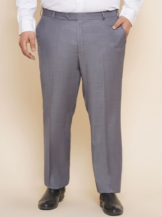 Men Plus Size Easy Wash Formal Trousers