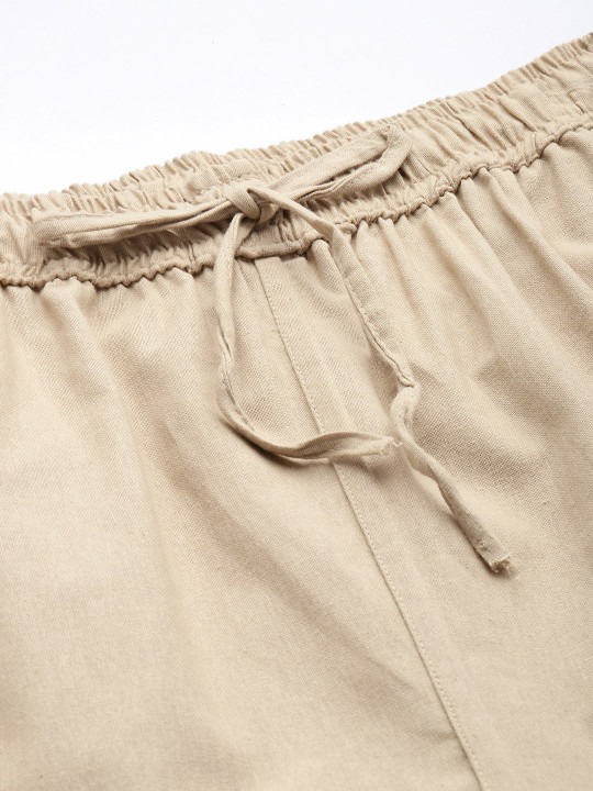 Men Solid Relaxed Fit Easy Wash Trousers
