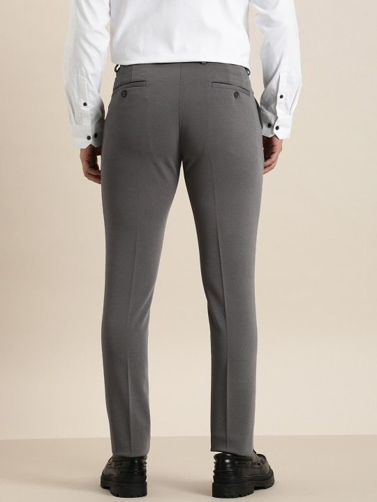 Men Slim Fit Knitted Formal Trousers