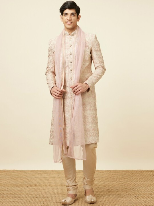 Embroidered Mandarin Collar Sherwani