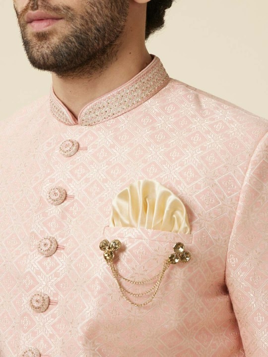 Woven Design Indo Western Sherwani Set