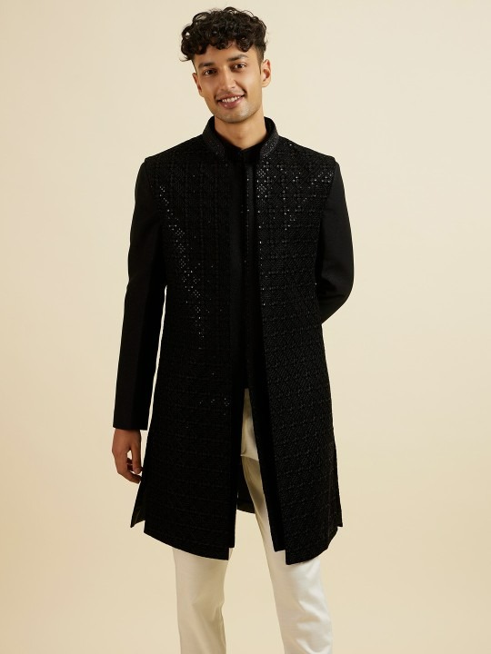 Men Sequinned Embroidered Sherwani Set