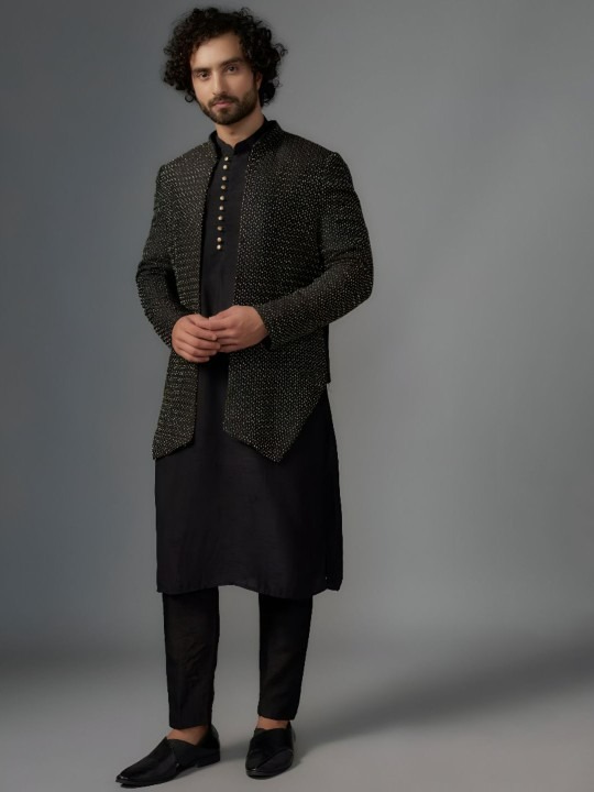 Men Embroidered Indowestern Sherwani Set