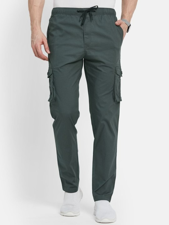 Men Cotton Mid-Rise Cargo Track Pant