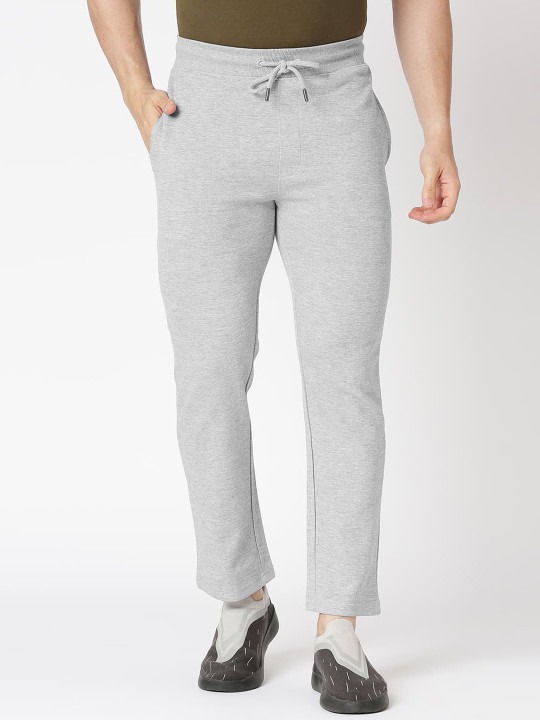 Men Mid-Rise Slim-Fit Cotton Track Pants